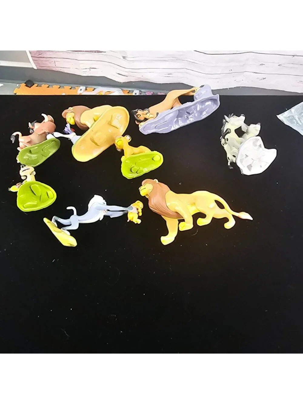 Disney Lion King Figurine Set Simba Scar Pumbaa Timon Rafiki Hyenas Vintage 1990